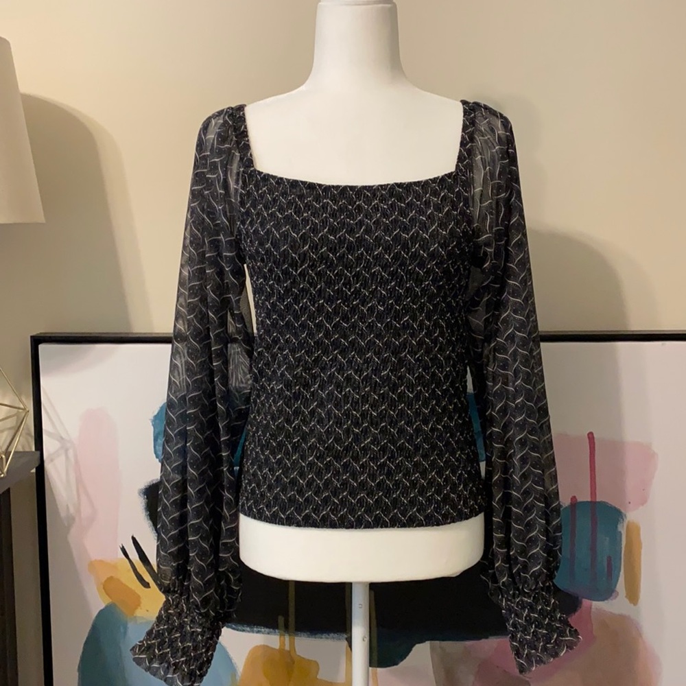 Anthropologie | Smocked Puff-Sleeve Blouse